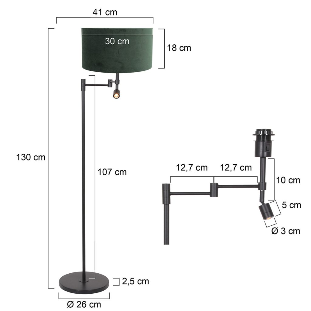Zwarte vloerlamp Steinhauer Stang - Afbeelding 6