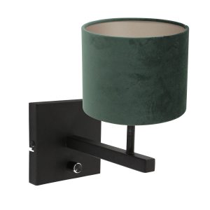 zwarte-wandlamp-met-groene-kap-steinhauer-stang-8174zw-1