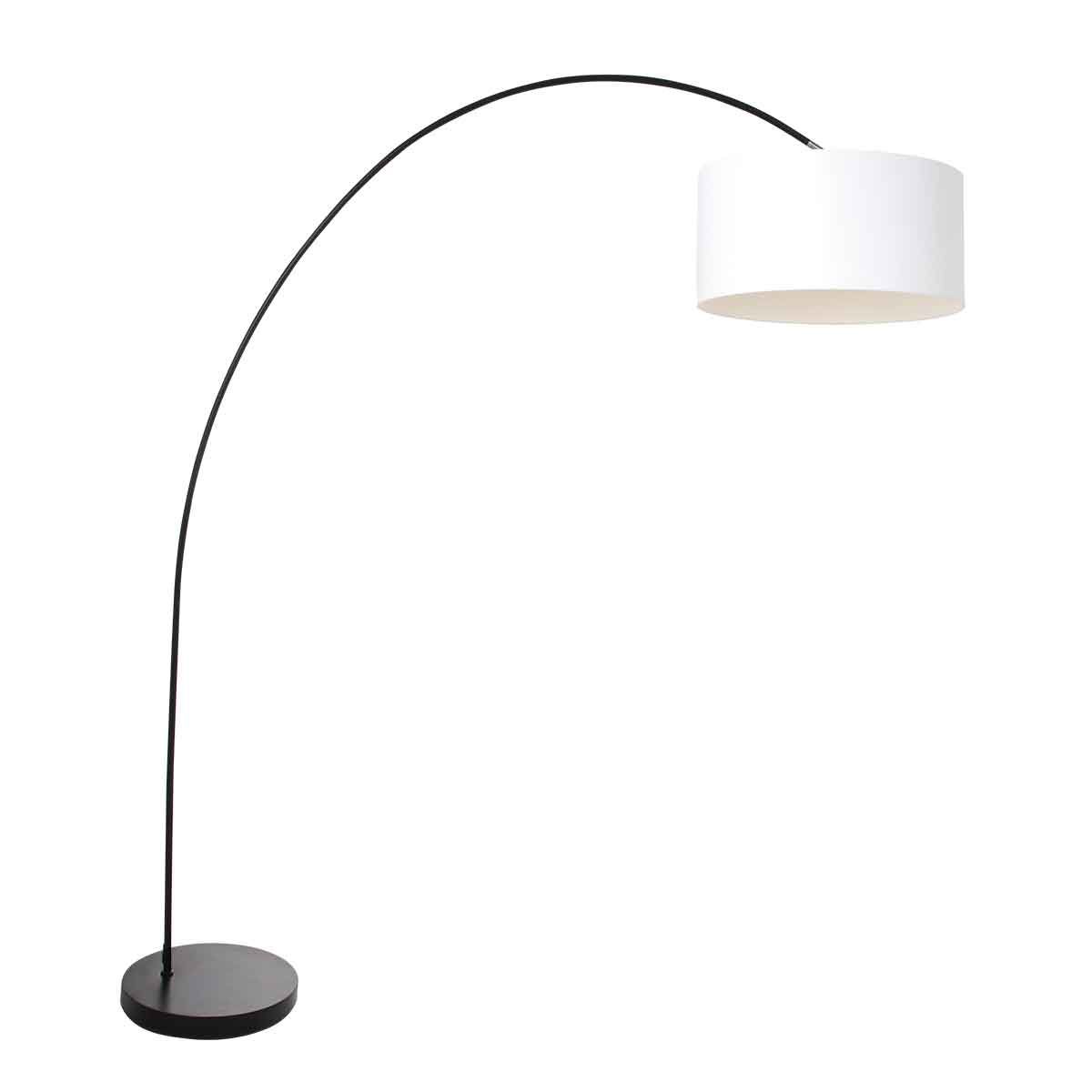 booglamp-solva-3894zw-zwart-met-een-wit-linnen-lampenkap-vloerlamp-mexlite-solva-wit-en-zwart-3894zw
