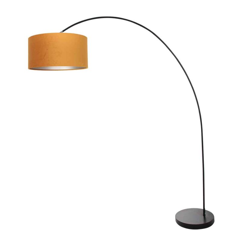 booglamp-solva-3896zw-zwart-met-een-goudkleurige-fluwelen-lampenkap-vloerlamp-mexlite-solva-goud-en-zwart-3896zw-1