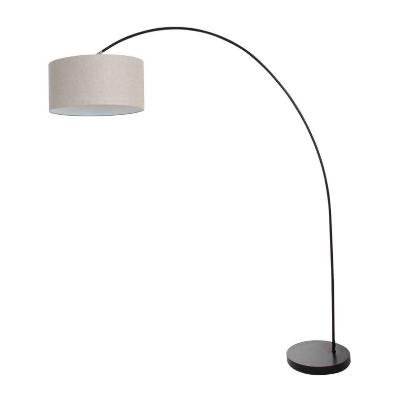 booglamp-solva-3898zw-zwart-met-een-grijs-linnen-lampenkap-vloerlamp-mexlite-solva-grijs-en-zwart-3898zw-1