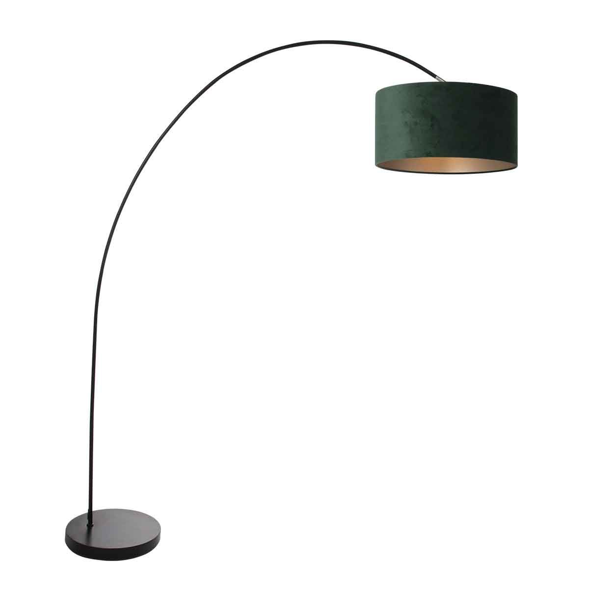 booglamp-solva-3899zw-zwart-met-een-groen-fluwelen-lampenkap-vloerlamp-mexlite-solva-groen-en-zwart-3899zw