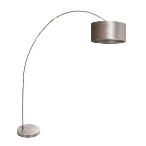 booglamp-solva-3909st-staal-met-een-taupe-fluwelen-lampenkap-vloerlamp-mexlite-solva-staal-en-zilver-3909st