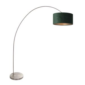 booglamp-solva-3913st-met-een-groen-fluwelen-lampenkap-vloerlamp-mexlite-solva-groen-en-staal-3913st