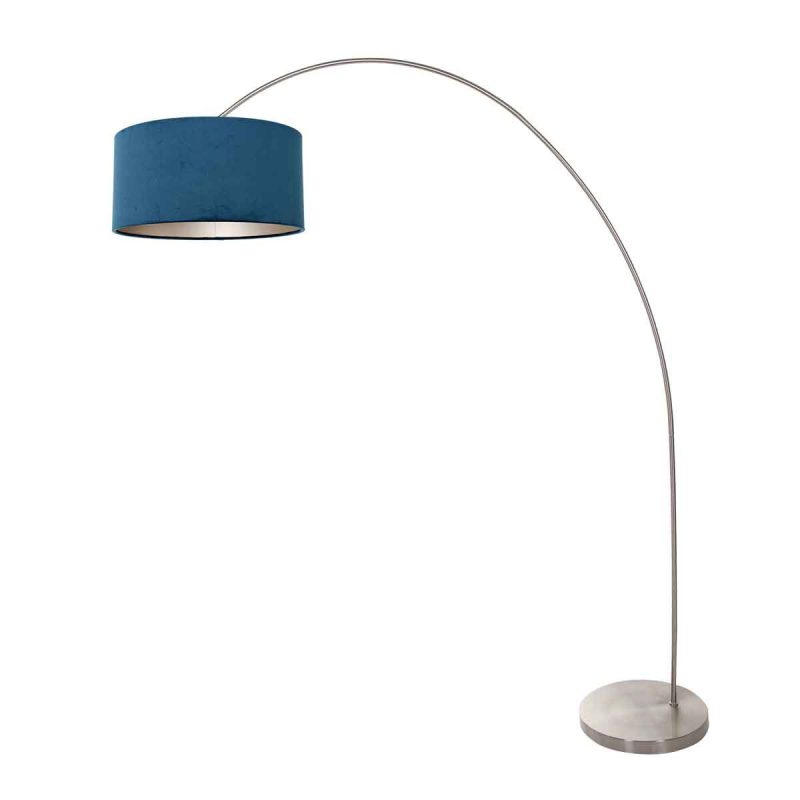 booglamp-solva-3914st-staal-met-een-blauw-fluwelen-lampenkap-vloerlamp-mexlite-solva-blauw-en-staal-3914st-1