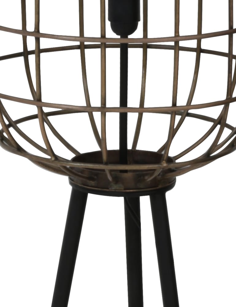 Driepoot kooi vloerlamp Light & Living Toah zwart - Afbeelding 3