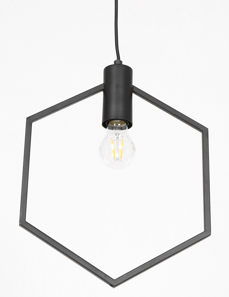 Hexagon hanglamp Light & Living Aina zwart - Afbeelding 6