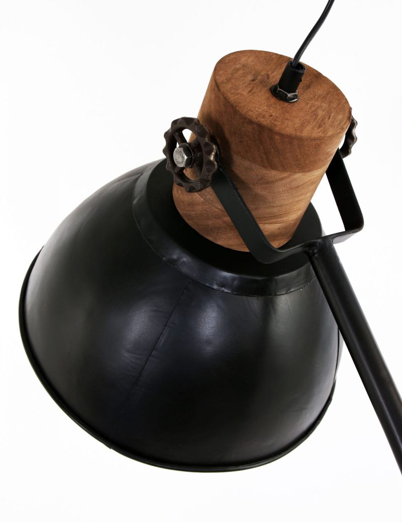 Industriële vloerlamp met houten details Light & Living Jody zwart - Afbeelding 5