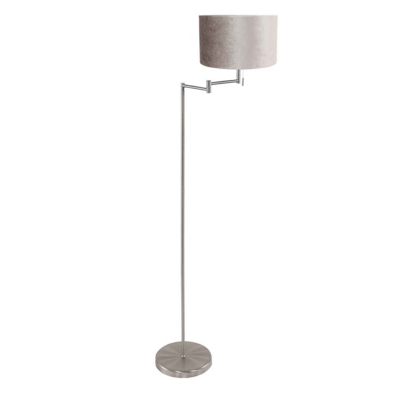 staalkleurige-vloerlamp-bella-3876st-met-grijs-velours-kap-vloerlamp-mexlite-bella-staal-en-zilver-3876st