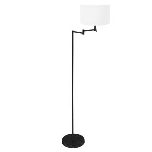vloerlamp-bella-3883zw-met-wit-linnen-tonvormige-lampenkap-vloerlamp-mexlite-bella-wit-en-zwart-3883zw