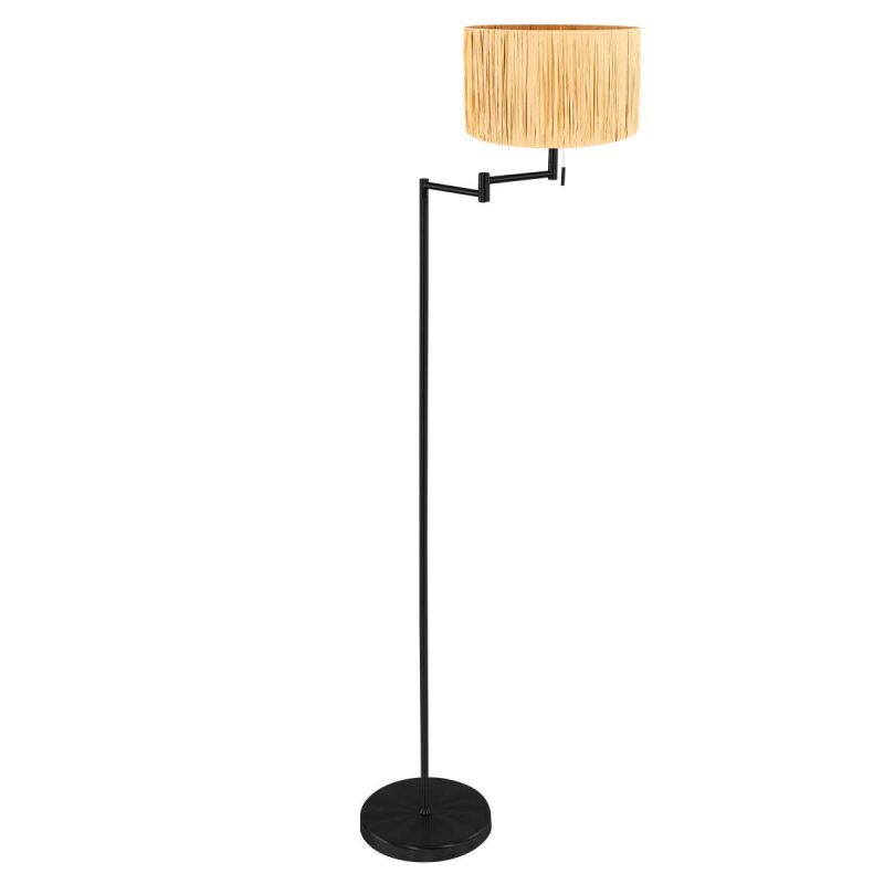 vloerlamp-bella-3885zw-met-beige-gele-gevlochten-gras-kap-vloerlamp-mexlite-bella-naturel-en-zwart-3885zw