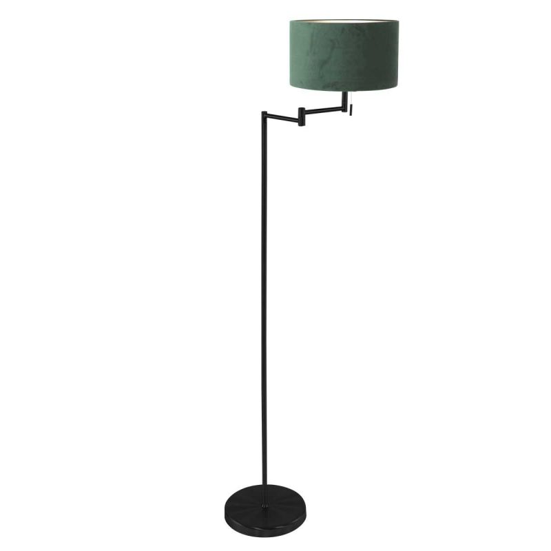vloerlamp-bella-3890zw-met-groene-fluweelachtige-lampenkap-vloerlamp-mexlite-bella-groen-en-zwart-3890zw