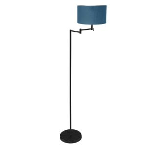 vloerlamp-bella-3891zw-met-blauw-fluweelachtige-lampenkap-vloerlamp-mexlite-bella-blauw-en-zwart-3891zw