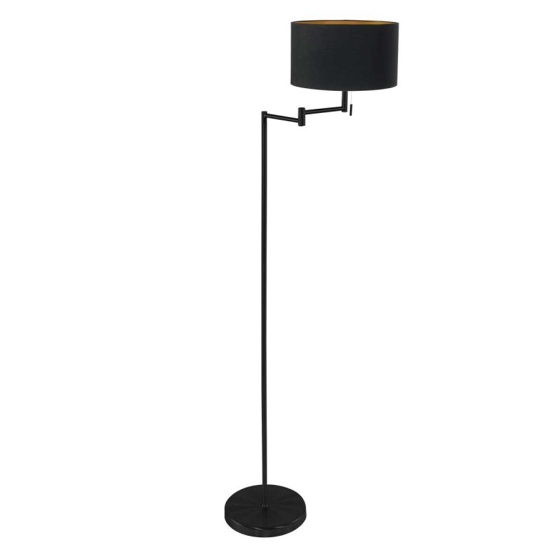 vloerlamp-bella-3892zw-met-zwart-linnen-kap-met-goudkleurige-binnenkant-vloerlamp-mexlite-bella-goud-en-zwart-3892zw