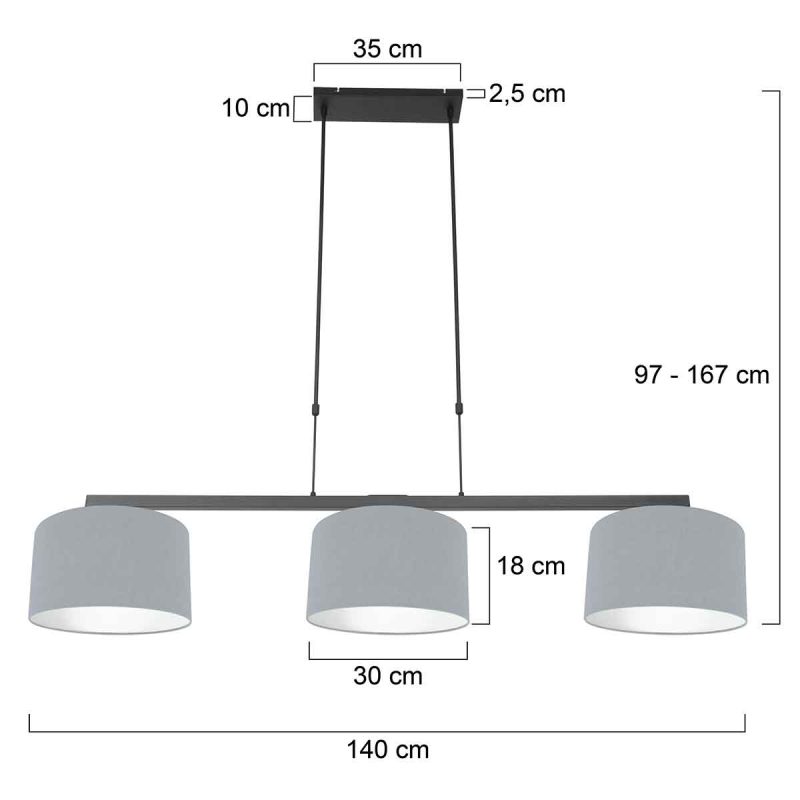 3-lichts hanglamp Steinhauer Stang - Afbeelding 7