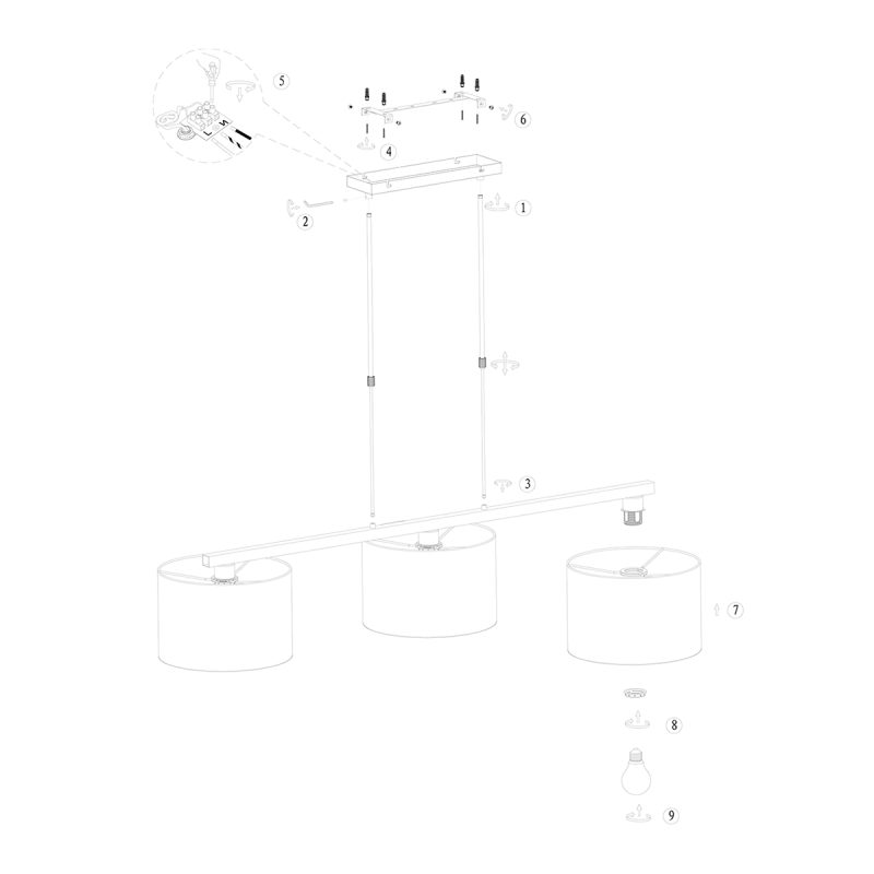 3-lichts hanglamp Steinhauer Stang - Afbeelding 9