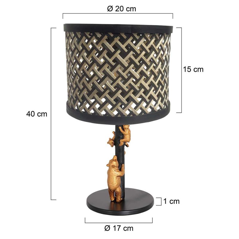 annelighting-tafellamp-animaux-zwart-bamboemetaal-ø20cm-e27-3713zw-1
