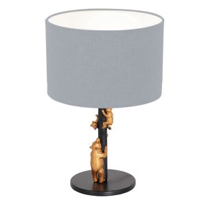 goud-met-zwarte-tafellamp-animaux-3943zw-met-spijkerstof-blauw-linnen-kap-tafellamp-anne-light-&-home-animaux-blauw-en-goud-en-zwart-3943zw