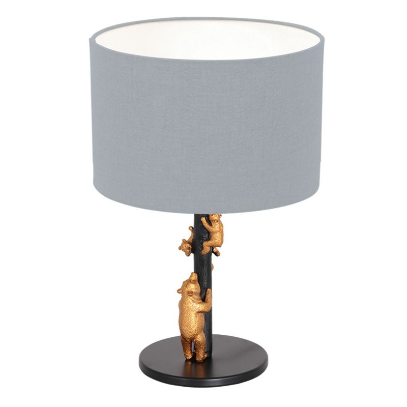 goud-met-zwarte-tafellamp-animaux-3943zw-met-spijkerstof-blauw-linnen-kap-tafellamp-anne-light-&-home-animaux-blauw-en-goud-en-zwart-3943zw