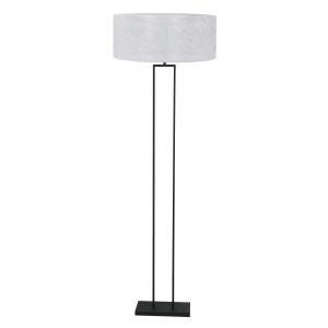 industriële-zwarte-vloerlamp-met-witte-lampenkap-steinhauer-stang-3850zw