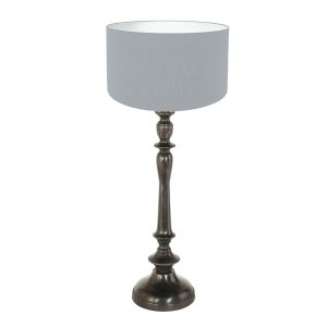 annelighting-tafellamp-bois-zwart-houtlinnen-ø30cm-e27-3953zw-1