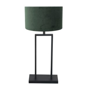 moderne-zwarte-tafellamp-met-groene-lampenkap-steinhauer-stang-3862zw