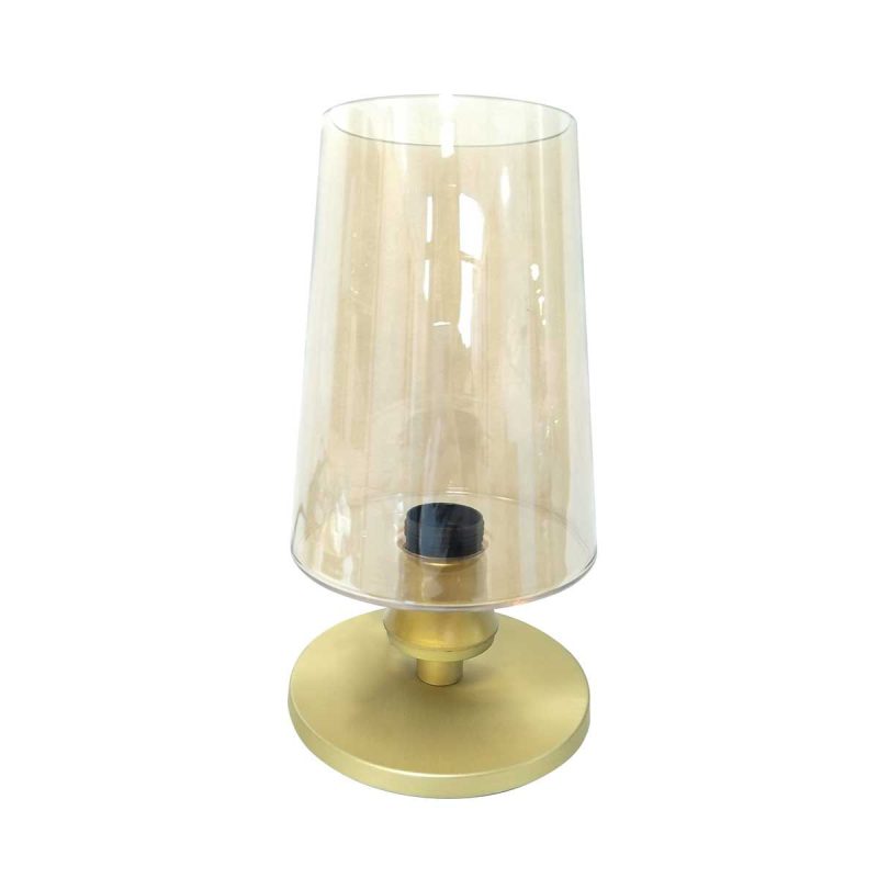 Ronde glazen tafellamp messing Steinhauer Ancilla - Afbeelding 2
