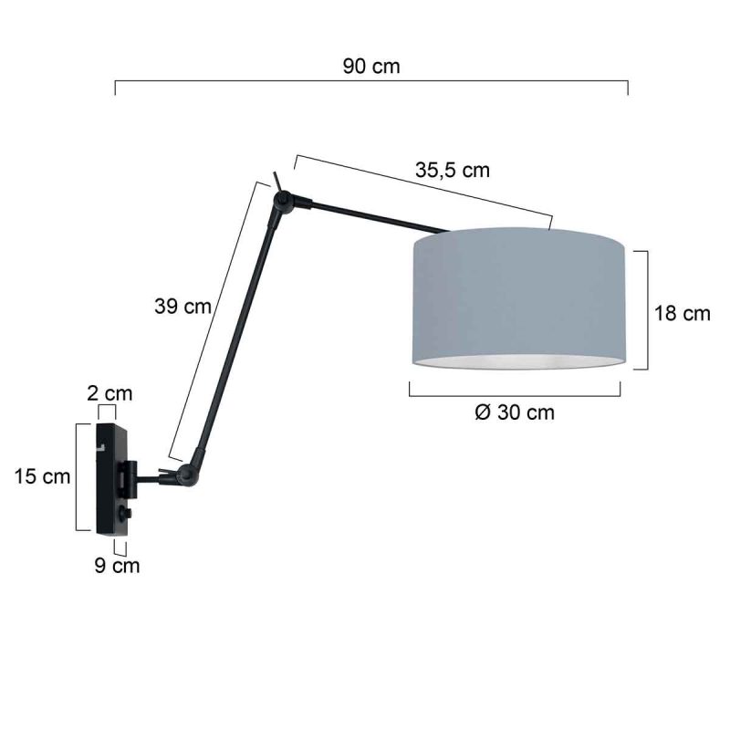Wandlamp zwart verstelbaar Steinhauer Prestige chic - Afbeelding 6