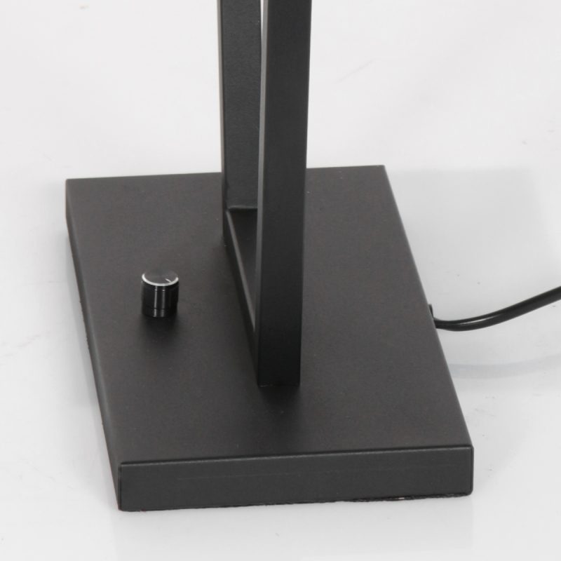 Zwarte design tafellamp met rieten lampenkap Steinhauer Stang - Afbeelding 5