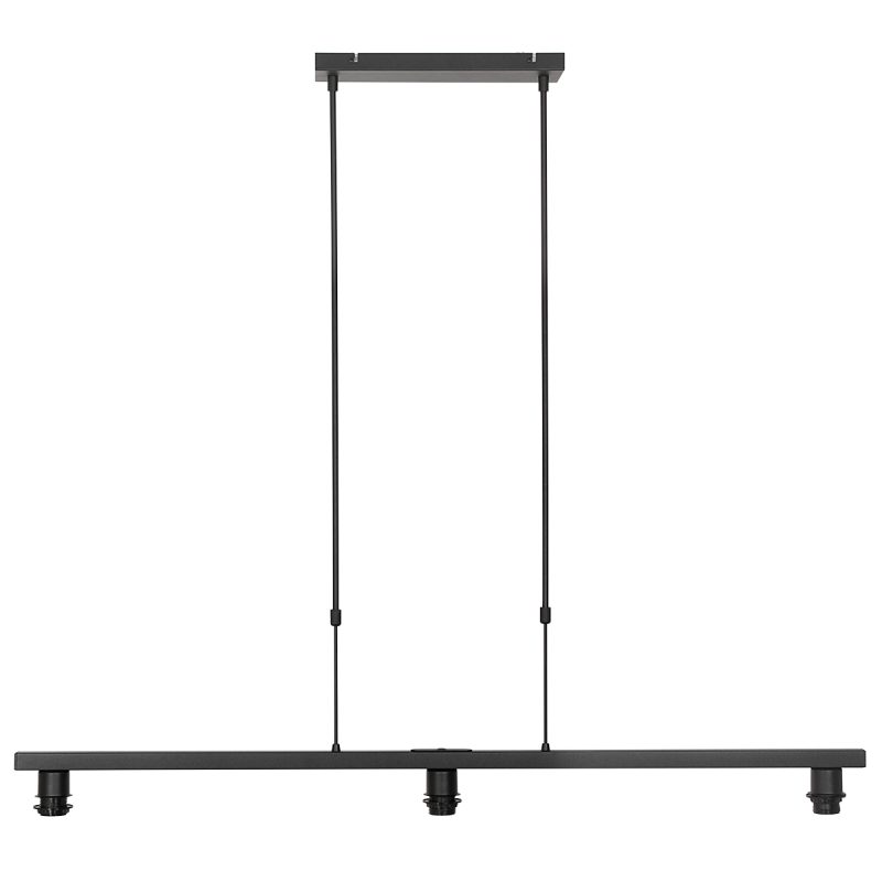 Zwarte hanglamp drie lichts met rieten kap Steinhauer Stang - Afbeelding 2