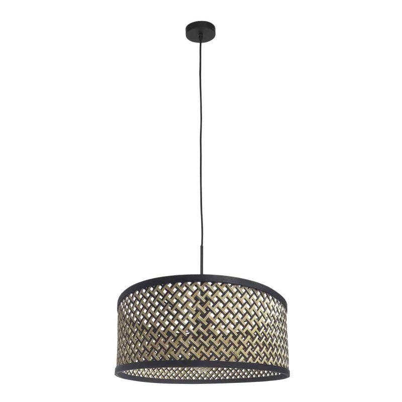 Zwarte hanglamp met rieten kap Steinhauer Sparkled light - Afbeelding 2
