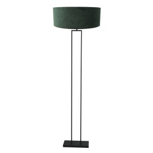 zwarte-industriële-vloerlamp-met-groene-lampenkap-steinhauer-stang-3853zw