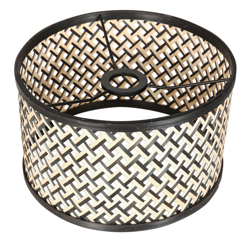 Zwarte moderne vloerlamp met leeslamp en rieten kap Steinhauer Stang - Afbeelding 5