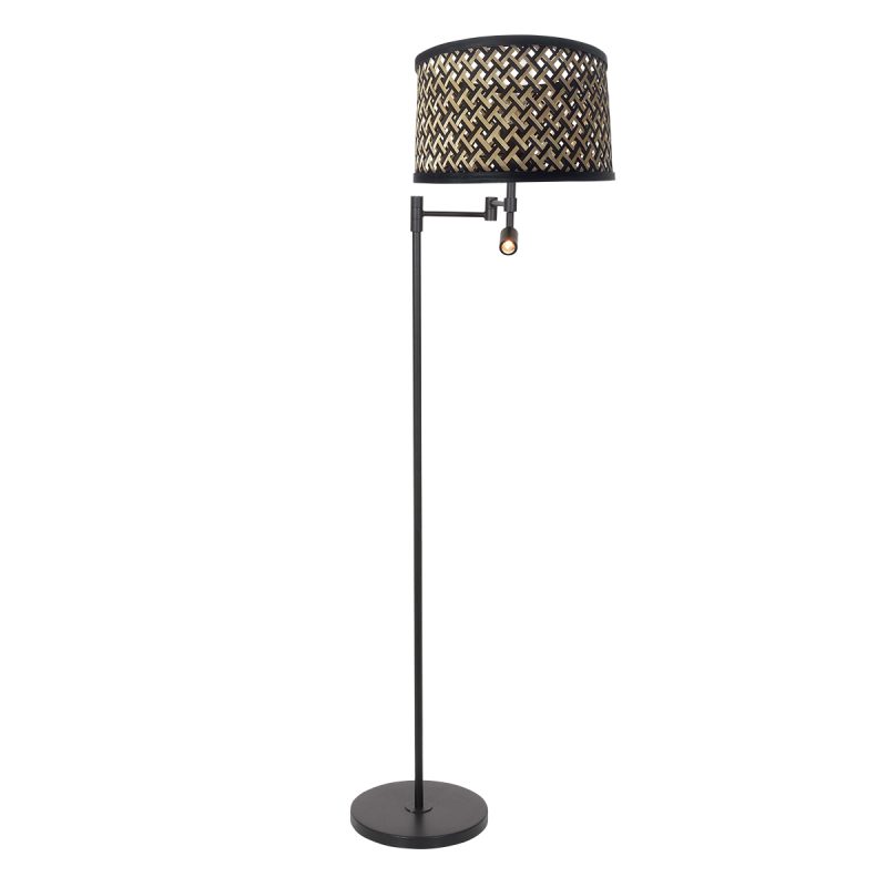 zwarte-moderne-vloerlamp-met-leeslamp-en-rieten-kap-steinhauer-stang-3717zw