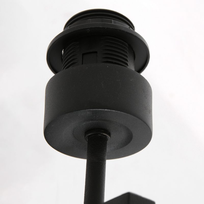 Zwarte moderne wandlamp met rieten kap Steinhauer Stang - Afbeelding 3