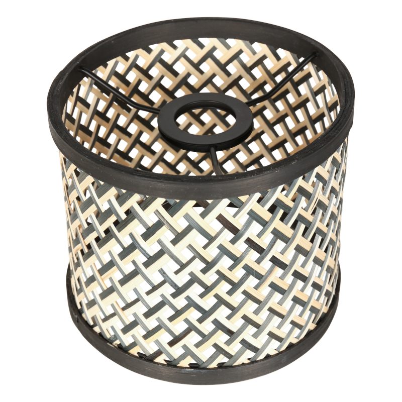 Zwarte moderne wandlamp met rieten kap Steinhauer Stang - Afbeelding 5