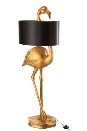 Klassieke gouden zwarte tafellamp flamingo Jolipa Flamingo
