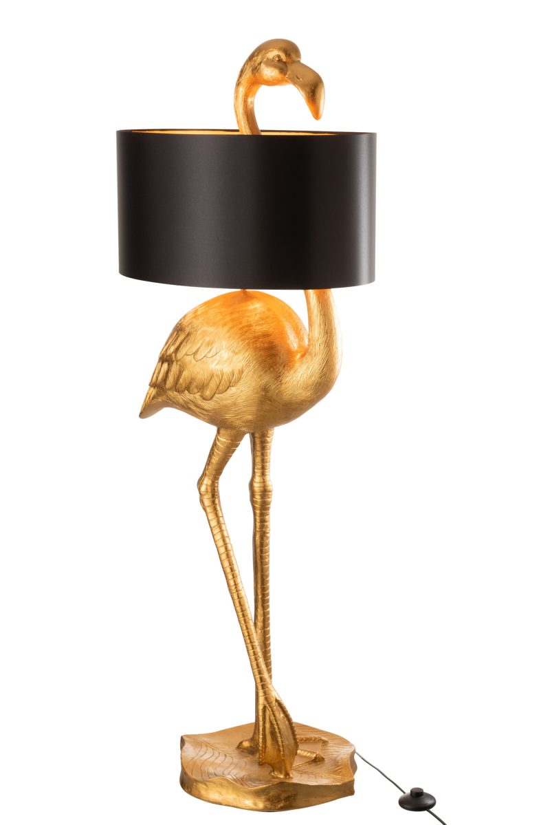 Klassieke gouden zwarte tafellamp flamingo Jolipa Flamingo - Afbeelding 2