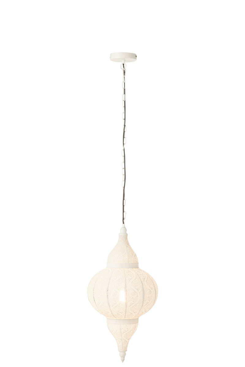 Witte metalen hanglamp Jolipa Bore - Afbeelding 2