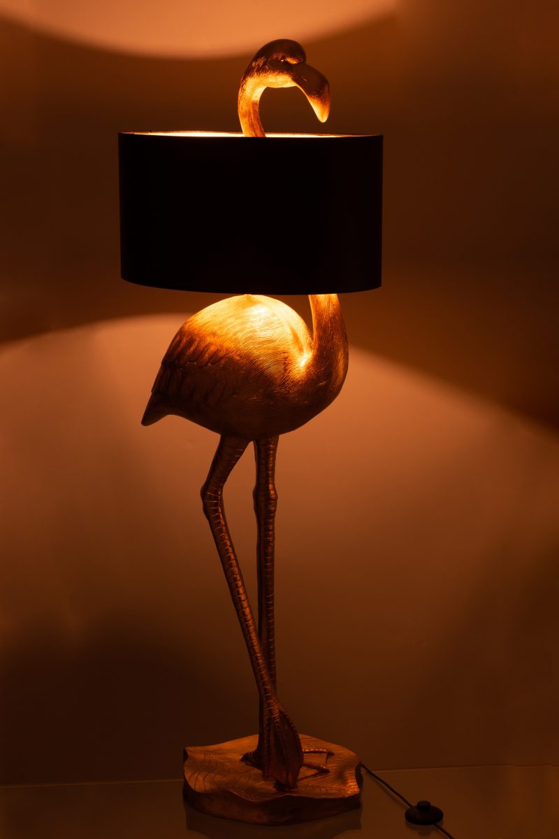 Klassieke gouden zwarte tafellamp flamingo Jolipa Flamingo - Afbeelding 3