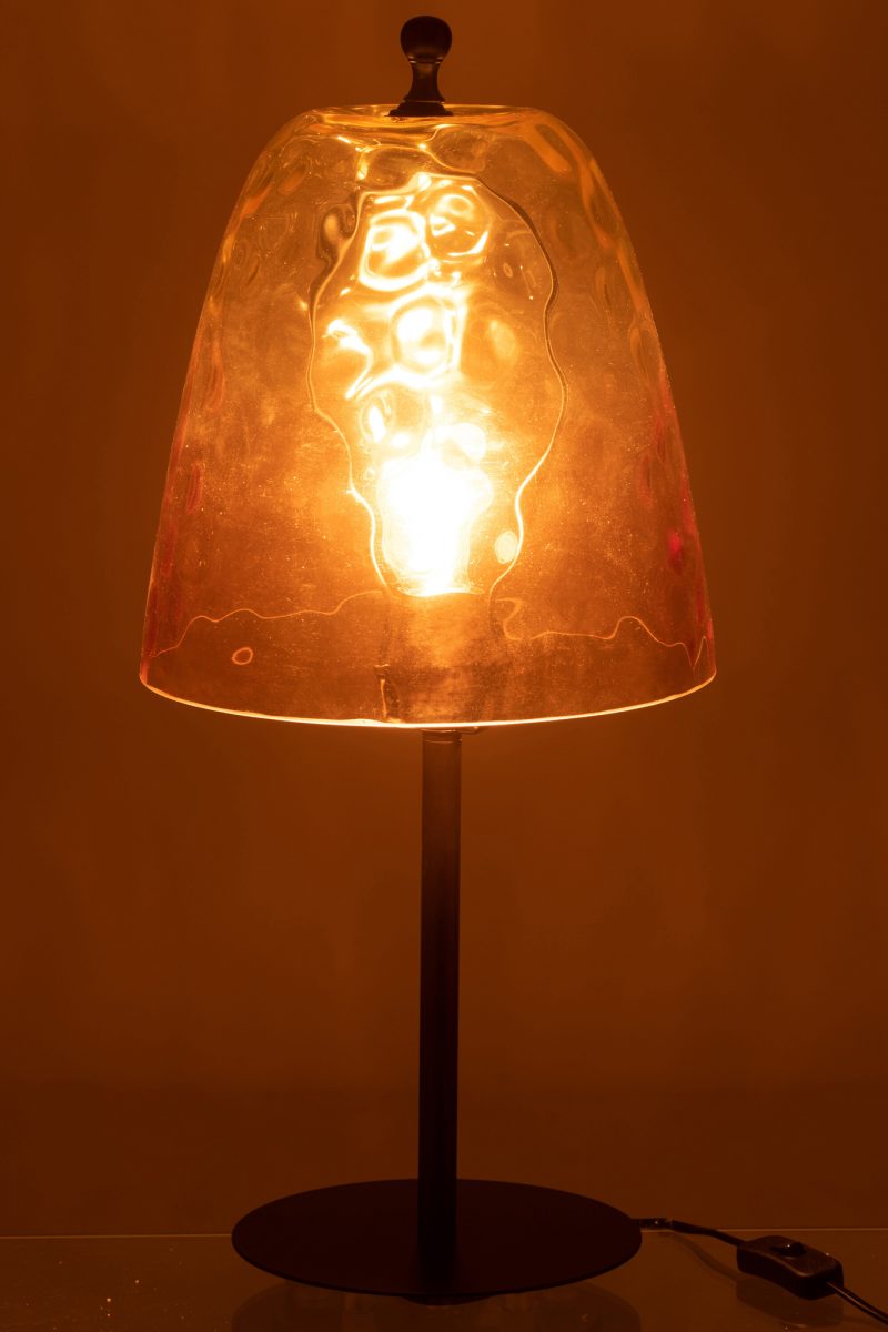 Retro tafellamp geel glas Jolipa Oceane - Afbeelding 3