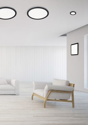 white 3d interior design with panoramic windows