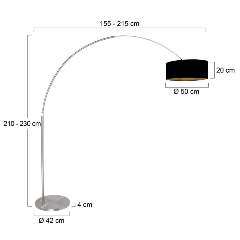 Grijze vloerlamp met grote boog Steinhauer Sparkled light - Afbeelding 6