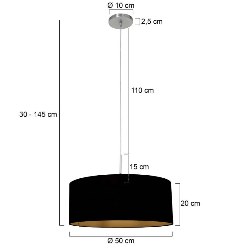 Moderne stoffen stalen hanglamp Steinhauer Sparkled light - Afbeelding 6