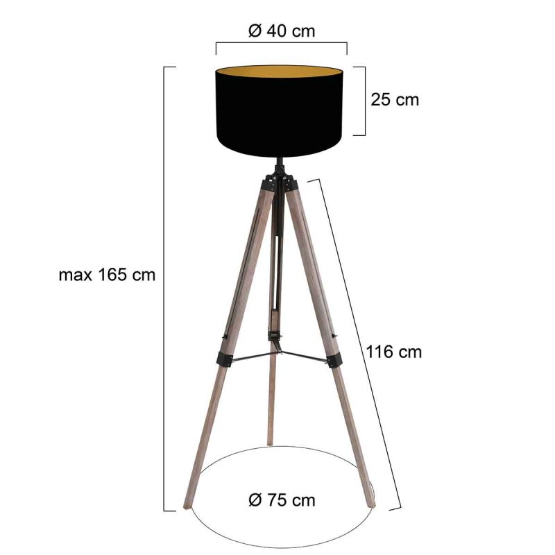 mexlite-vloerlamp-triek-zwart-houtlinnen-ø75cm-e27-4107zw-1