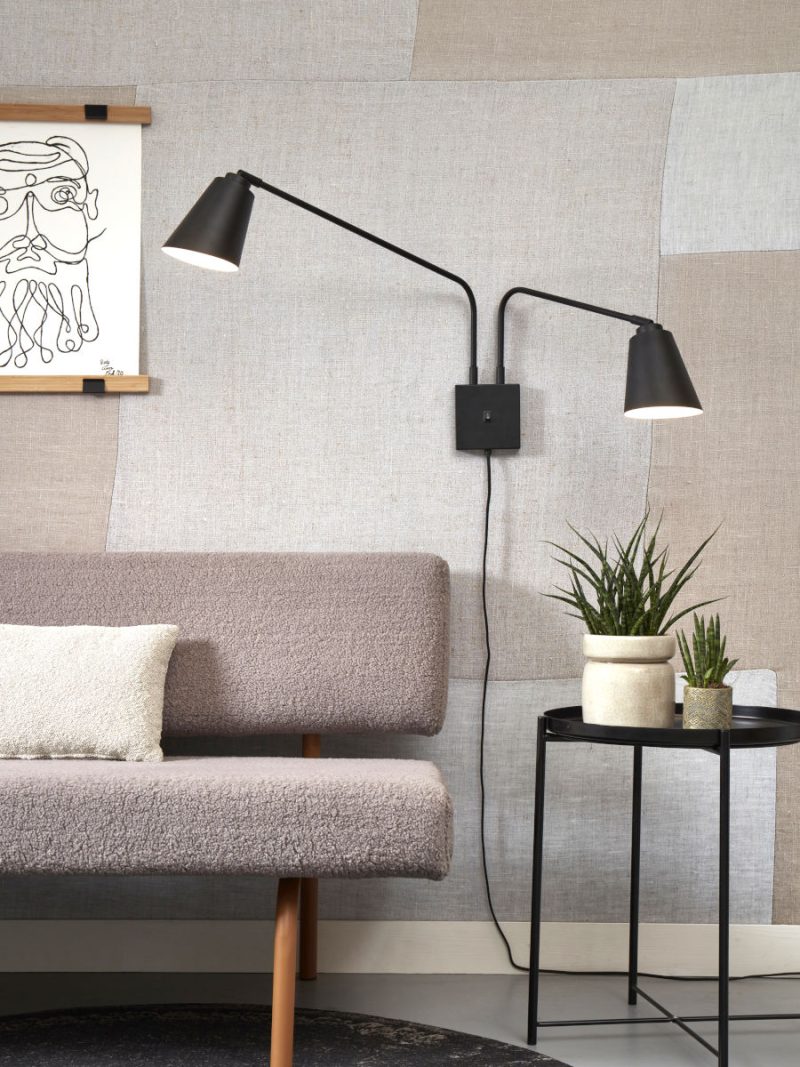 2-lichts wandlamp draai-/kantelbaar zwart It's About RoMi Bremen - Afbeelding 2