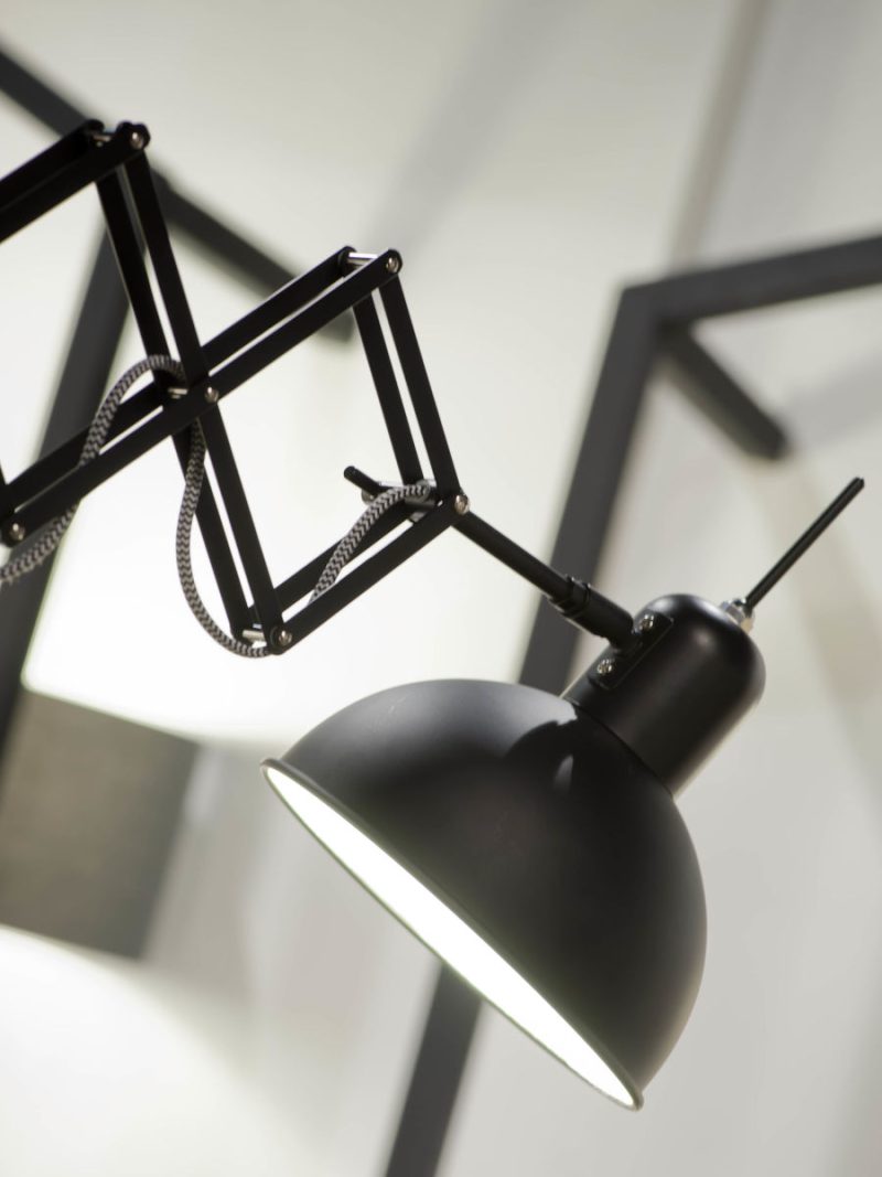 Industriële zwarte wandlamp metaal It's About RoMi Aberdeen - Afbeelding 6