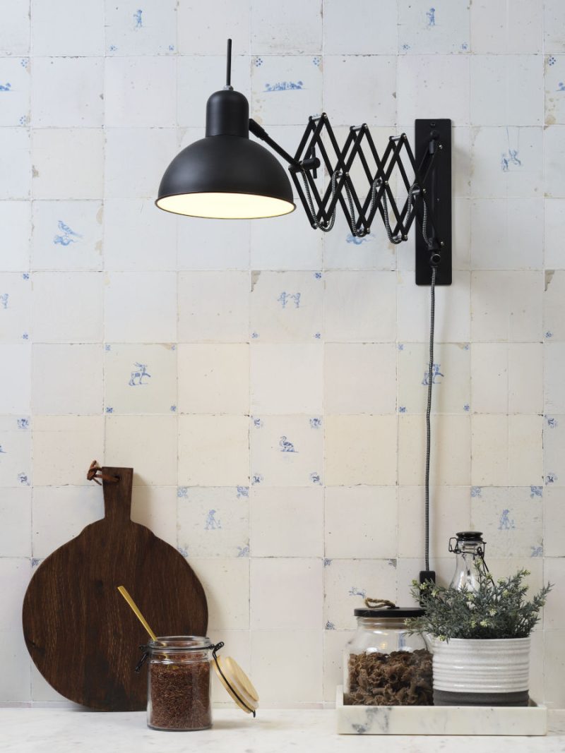 Industriële zwarte wandlamp metaal It's About RoMi Aberdeen - Afbeelding 7