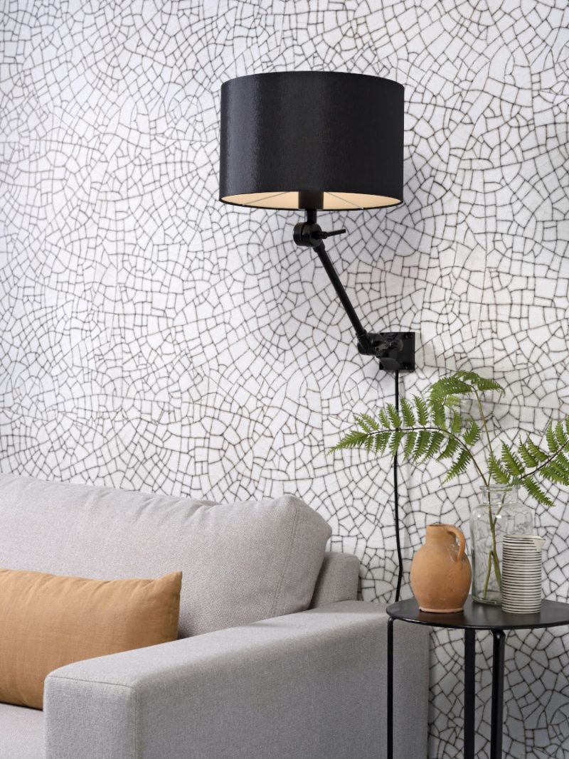 Retro zwarte metalen wandlamp It's About RoMi Amsterdam - Afbeelding 2