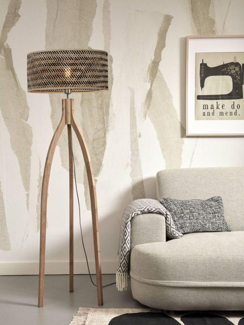Bamboe boheemse naturel zwarte vloerlamp GOOD&MOJO Java - Afbeelding 2